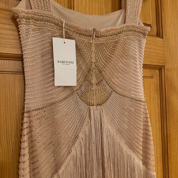 Babeyond Graceful Gradient Bead Fringe Champagne Gold Flapper - Picture 5 of 6